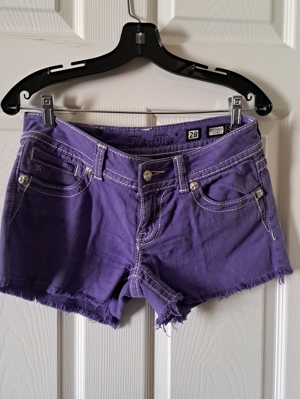 Miss Me Purple Denim Cutoff Shorts
